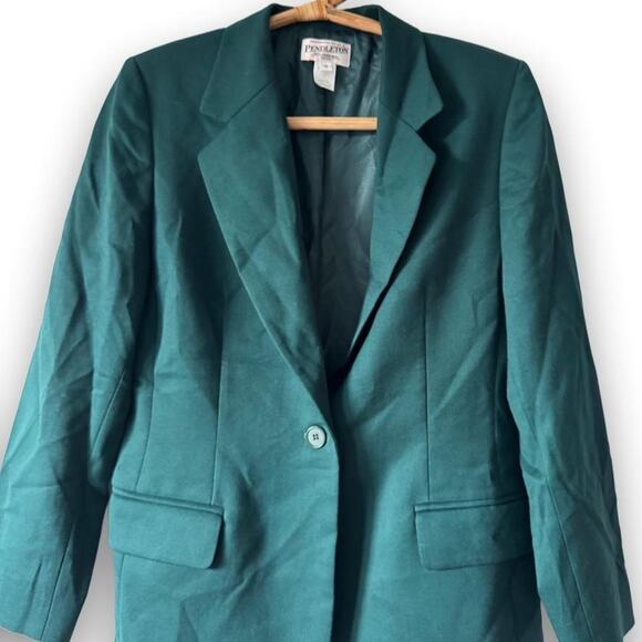 Pendleton Jackets & Blazers - Vintage Pendleton 100% Wool Forest Green Notch Lapel Blazer Jacket Dark Academia